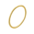 Elegant twisted rope design S925 sterling silver ring with 18k gold plating for women - US 5 / Gold