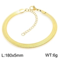 18K gold plated stainless steel snake chain bracelet 180x5mm with lobster clasp - Gold Snake Chain Bracelet (KB203730-Z)