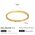 Dettaglio del bracciale dorato 60mm in acciaio inossidabile con pietre colorate - Zirconia Chiara (NB-B6298-CL)