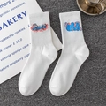 White cotton mid-calf sports socks featuring colorful CRB lettering and graffiti style - Combo 6+7