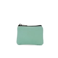 Minimalist mint green canvas coin purse with black zipper and silver metal puller - Sage Green
