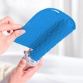 Blue heat resistant silicone styling mat with wave texture for hair straighteners - Blue