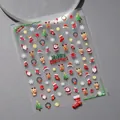 3D embossed Christmas nail art stickers featuring Santa, reindeer, and snowflakes - TS-3269 Christmas Gift - New 3D Relief