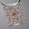 Adesivi per unghie natalizi 3D con Babbo Natale, renne e fiocchi di neve a rilievo - TS-3269 Regalo di Natale - Nuovo Rilievo 3D