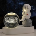 Luce notturna sfera di cristallo 3D Sistema Solare con astronauta e base LED luminosa - Stampa Sistema Solare