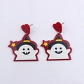 Acrylic Halloween ghost earrings with black witch hat and sparkling glitter details - Magic Wand Ghost