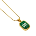 Gold Aquarius necklace featuring a green malachite pendant with sparkling constellation - Aquarius