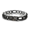 Hip hop black stainless steel link chain bracelet for men on a clear display stand - 11mm 21cm Black Bracelet (KB154600-Z)