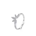 Eleganter S925 Sterling Silber Kronenring mit fünf Zirkonia Steinen im Marquise-Schliff - US-Größe 5 / Silber
