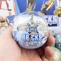 Blue building block gashapon toy robot model inside transparent plastic capsule - Robot Assembly Capsule Toy (203A)