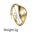 Bague irrégulière en acier doré avec dimensions 1,7cm et poids du produit 2g - Style de Sceau Ovale Lisse (R660-02)