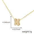 Gold H-letter pendant with clear crystals including size and weight measurements - Gold Letter-H