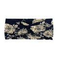 Elastisches Yoga-Stirnband mit dunkelblauem Grund und beige Blumenmuster im Knotendesign - Navy Floral
