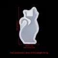 Cat candle holder silicone mold measuring 131mm in height for DIY resin crafts - Cat Candlestick Mold 2-ZT#23