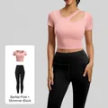 Ensemble haut court rose Barbie et legging de yoga noir Starry à taille haute - S / Barbie Rose + Noir Stellaire