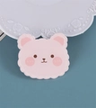 Lindo broche de acrílico de oso rosa con bordes ondulados para accesorios de bolsos - Oso Rosa