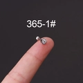 Minimalist stainless steel stud earring with clear zircon and ball screw back closure - Round Silver Zirconia Style (1#)