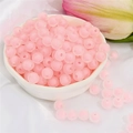 Pink frosted acrylic star round beads for DIY handmade jewelry and necklaces - Light Pink Frosted Round 8mm (110pcs)