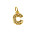 Sparkling 18K gold letter C pendant featuring tiny white zircons for custom necklaces - Letter C