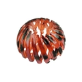 Detail of amber tortoiseshell bird nest hair claw clip with expandable resin teeth design - Red Leopard