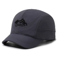 Dark grey ripstop camp hat featuring embroidery detail and quick-dry outdoor fabric - One Size / Dark Gray
