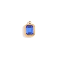 18K gold plated stainless steel pendant featuring a rectangle emerald-cut navy blue stone - September (Sapphire Blue) / Gold