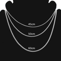 Silver stainless steel box chain necklaces shown in 45cm, 50cm, and 60cm lengths - 2.5mm*45cm / Steel