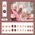 Uñas postizas mate ámbar caramelo con diseño de mármol y pan de oro para invierno - R702 Ámbar Mate (Tipo de Pegamento)