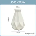 Vase géométrique blanc style nordique en plastique hauteur 20,5cm avec dimensions - 3505 Gros Ventre / Blanc