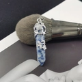 Lapis Lazuli hexagonal crystal pendant necklace with floral silver vine wrap - Sodalite (Pendant Only)