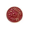 Creative red enamel petri dish bacteria pin with gold plating and scientific theme - Science Petri Dish Red Style (xz8433)