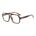 Vintage Doppelsteg-Brille in Schildpatt-Optik mit goldenen T-förmigen Metallscharnieren - Schildpatt Anti-Blaulicht