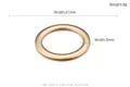 Colgante de anillo en acero inoxidable chapado en oro 18K, diámetro 41mm y 9g - Dorado 41*5mm (KLJ101-Z)