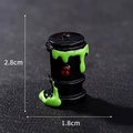 Miniature black oil barrel with green slime and skull pattern for Halloween micro landscape - Style 19 Toxic Barrel