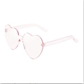 Lunettes de soleil cœur sans monture rose avec une texture gelée transparente - Rose Clair