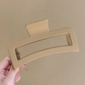 Matte beige 13cm oversized rectangular hair claw clip for thick hair styling - 12.5CM Square / Matte Light Coffee
