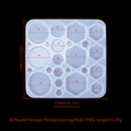Silicone mold for DIY crystal resin earrings with various geometric 3D shapes - 3D Round Hexagon Mold