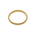 Minimalist golden metal textured bangle with striped screw-thread pattern for women - 8mm / Gold