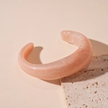 Macro detail of geometric acrylic bangle with marble texture on stone background - Pink Irregular Open Style (6#)