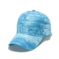 Adjustable baseball cap featuring blue and white ocean wave graffiti pattern - Blue White Full Pattern Wave (G)