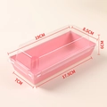 Pink rectangular sandwich box with clear lid and dimensions 19x8.5x6cm for baking - Large Rectangular Pink