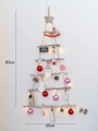 Árbol de Navidad de pared en madera DIY con luces LED y adornos, altura 80cm - Kit D