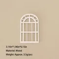 Miniature white wooden arched window frame for DIY Christmas dollhouse scene decor - No.100 - Wooden White Narrow Arched Window