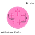 Rosa Silikonform mit fünf verschiedenen Relief-Kreuz-Designs für DIY-Backen und Handwerk - 1# Kreuz (15-855) / Rosa
