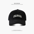 Black cotton baseball cap featuring white Colorado embroidery and deep crown design - 62cm (Fits 60-65cm) / Large Circumference COLO-Black