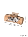 Western style cow print hair claw clip in beige and black pattern for women hair style - Beige Black-White Cow Print (90132)