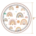 Bohemian style 9-inch disposable paper plates with rainbow and star patterns for parties - 9 Inch Plates