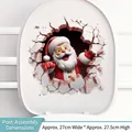 Autocollant 3D Père Noël pour couvercle de toilette, effet craquelé, 27x27,5 cm - Père Noël 3D Mur Cassé