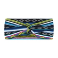 Diadema elástica de yoga con coloridos patrones geométricos étnicos para mujeres - Rayas de Arcoíris Azules