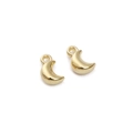 Set of two minimalist crescent moon charms in a polished golden finish for DIY jewelry - Moon / 30 Pieces/Pack (6x10mm, Aperture approx. 1mm) / KC Gold